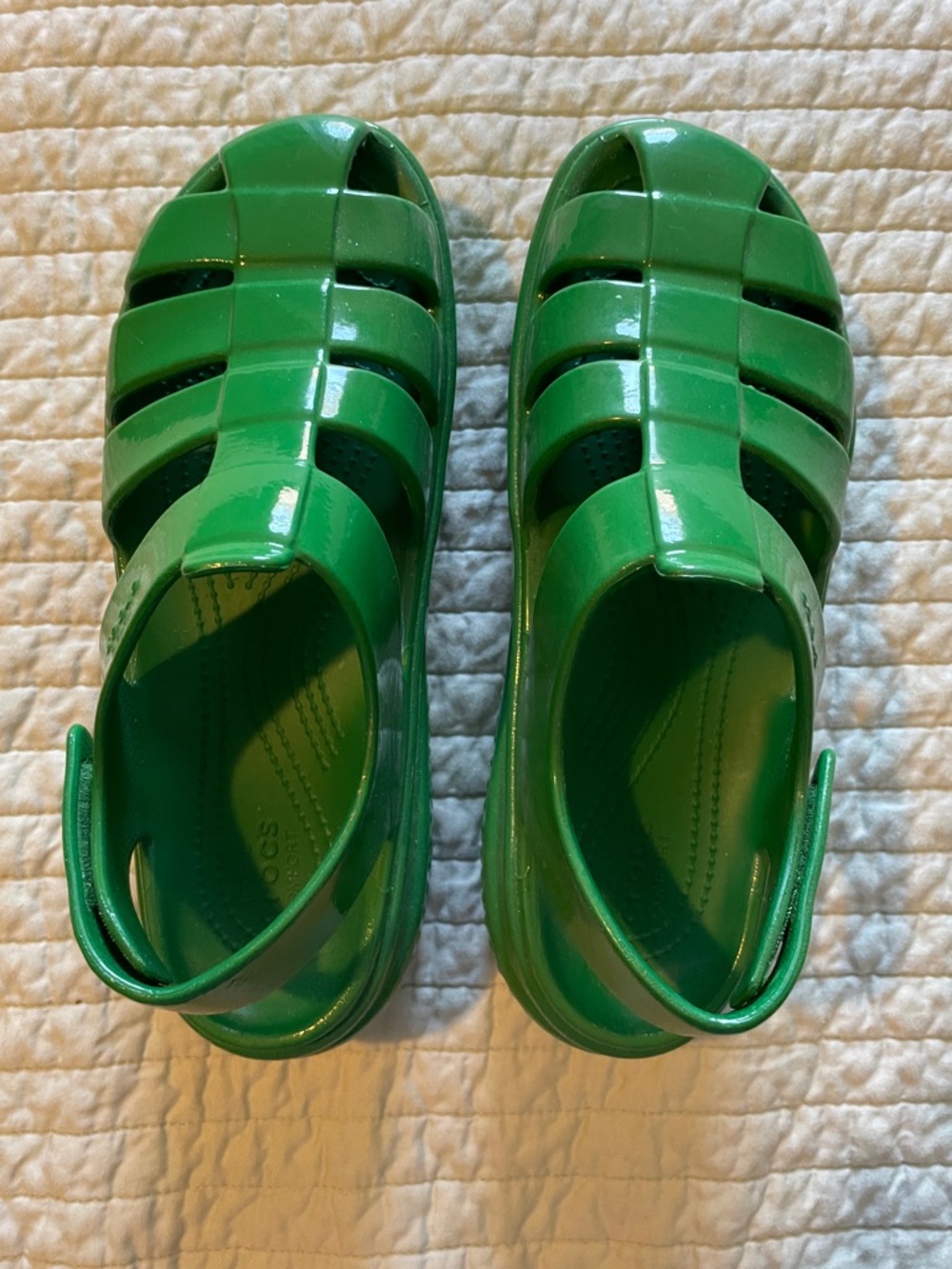 Green Crocs Stomp Platform Sandals